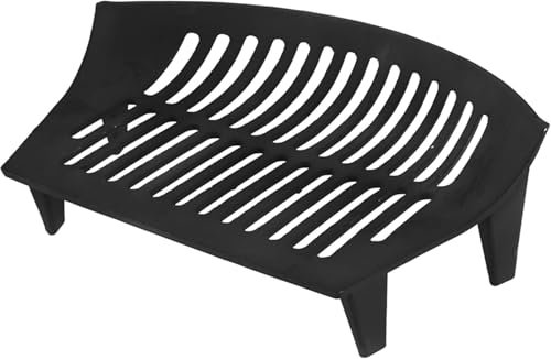 Unibos Cast Iron Fire Grate for 16 Inch Opening Heavy Duty Fire Log Coal Fireplace Rack, Black(16-Inch Iron Fire Grate)