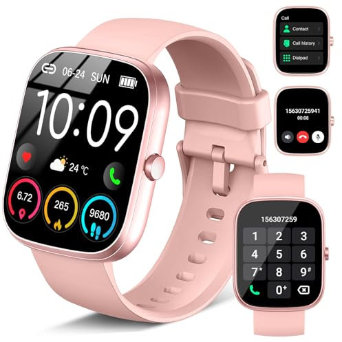 Smartwatch Uomo Donna, 1.91 Orologio Fitness con Effettua/Risposta Chiamate, 110+ Sportive Smart Watch, Contapassi, Sonno/Cardiofrequenzimetro, Impermeabil IP68 Fitness Tracker per Android iOS, Rosa