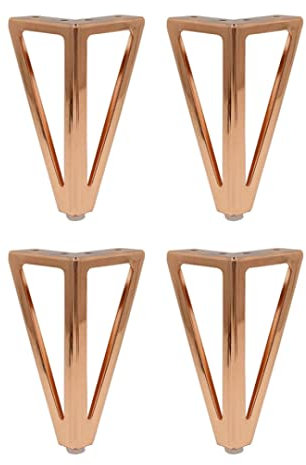 4PCS Metal Furniture Feet Triangle Cabinet Legs Replacement Feet for Table Sofa Rose Gold