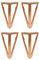 4PCS Metal Furniture Feet Triangle Cabinet Legs Replacement Feet for Table Sofa Rose Gold