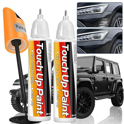 Galitoon Lackstift Auto, Autolackreparatur, 2-in-1-Autolackstift, schnelle und einfache Lösung zur Reparatur kleinerer Autokratzer, 0,8 fl oz Lackstift (Schwarz-2)