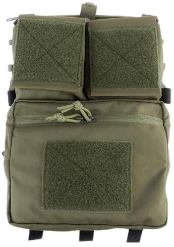Peminkoo Tactical Vest Plate Carrier Backpack Assault Back Panel Core for Mag/Map/Water Storage Large Pouch Hunting Airsoft Gear (Green)
