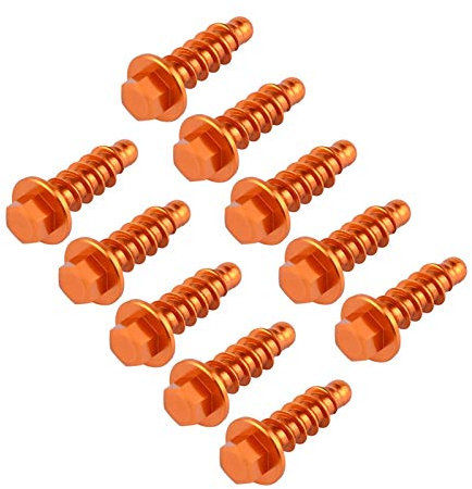 Generico 10PCS Moto da Cross Vite autofilettante Kit bulloni for KTM EXC EXCF XC XCF SX SXF TPI Sei Giorni 125 250 300 350 400 450 500 1997-2021(Orange)