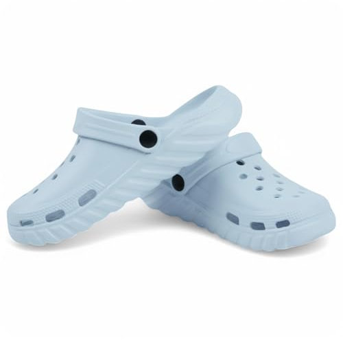 CHILLIFE Zuecos Sanitarios Mujer, Zapatos de Trabajo, Hospital, Jardín, Cocina, Playa, Ligeros, Eva, Fabricado en Portugal (Azul Claro, Sistema Tallas Calzado EU, Adulto, Números, Mediano, 39)