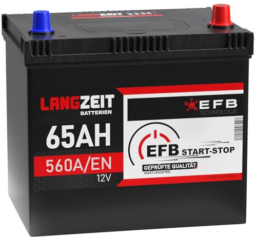 LANGZEIT ASIA EFB Batterie 65Ah 12V 560A/EN Autobatterie Starterbatterie Start Stop