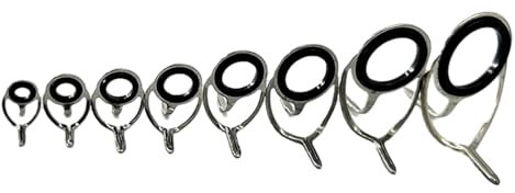 Limtula 8 Stück Angelrute Ringe Top Tip Eye Guide Angelrute Anleitung Reparatur Bau Set Angelrute Führungen Tipps verschiedene Größen
