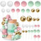 30 Pack Mini Balloon Cake Topper Colorful Pink Green Balls Cake Pick Decorations Mix Size Faux Balls DIY Cake Insert Decorations for Baby Shower Wedding Bridal Shower Birthday Party Cake Decorations