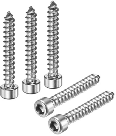 M METERXITY 50-Pack Hex Socket Head Cap Self-Tapping Screw, M6x40mm | Stainless Steel Hex Drive Self Tapping Point for Furniture/Machinery/DIY Projects, Hexagon Drilling Screws