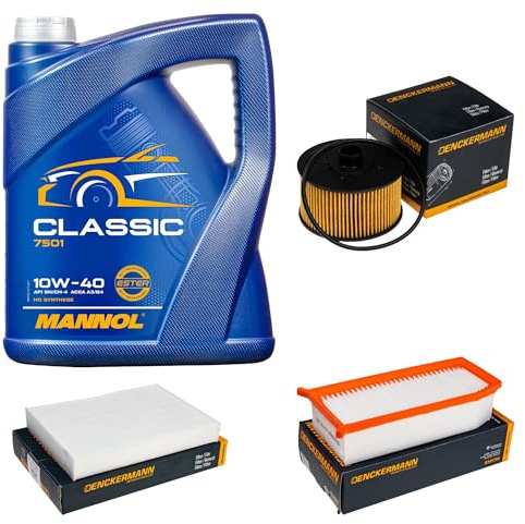 EISENFELS Inspektionspaket enthält 5 Liter Motoröl Classic 10W-40 Ölfilter Luftfilter Innenraumfilter kompatibel mit Dokker Express Lodgy JS 1.2 TCe