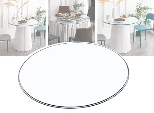 Gehärtete Tischplatte aus Glas Transparent Runde Glasplatte Ersatzteil, Rund Gehärtetem Glas Tischplatte Ersatztischplatte für Esstisch Couchtisch(80cm/31.5)