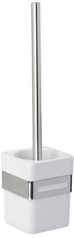 WENKO WC-Garnitur Premium Plus - WC-Bürstenhalter, Edelstahl rostfrei, 9.5 x 37 x 11.5 cm, Glänzend