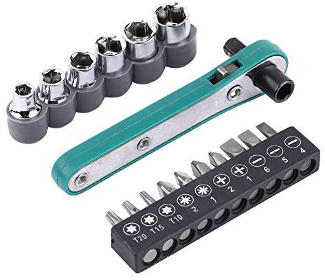 Ratschenschlüssel Bit Set, 1/4 Magnetischer Bithalter Schraubenschlüssel Schraubendreher Ratsche Griff mit austauschbaren Treiber Bits und Steckdosen Werkzeugsets