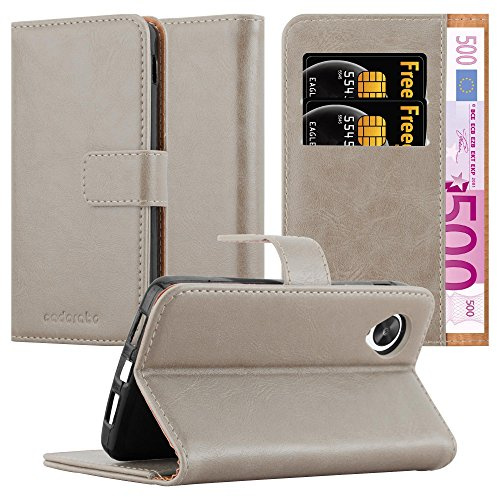 Cadorabo Hülle kompatibel mit LG Google Nexus 5 aus Premium Kunst Leder Flip Klappbare Stoßfeste Magnetische [Standfunktion] [Kartenfächern] Cover Hülle für LG Google Nexus 5 Tasche in Braun
