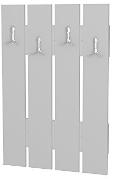 moebel17 2947 Anita Garderobe Garderobenpaneel Garderobenleiste Garderobenhaken Flurgarderobe, Holz, hängend, Weiß, 4 Haken, 64,7 x 80 x 3,6 cm