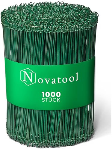 Novatool Drillapparat Driller SW + 1000 Stück Rödeldraht mit Ösen 1,4 x 200mm Bindedraht Grün ummantelt, Drilldraht, Drahtbinder, Ösendraht, Rödelzange bewehrungsverbinder Alternative Eisenbindegeräte
