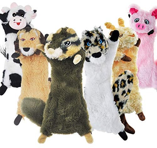 SHARLOVY Dog Squeaky Toys No Stuffing 6 Pack Dog Toys Crinkle Dog Toys for Small Dogs Durable Dog Chew Toys Plush Cute Animals Natural Puppy Toys for Teething Pet Toys Squeak