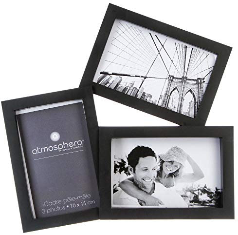 iDiffusion Pêle-mêle 3 Photos Triangle - 29 x 28 cm - Noir