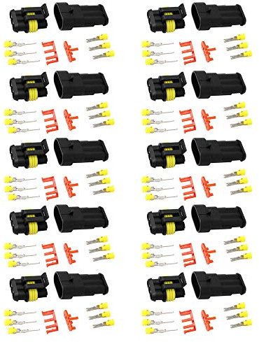 Mintice 10 X 3 vie Pin kit presa auto impermeabile connettore elettrico con AWG calibro Terminali Spina Cavo Presa marino