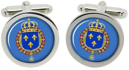 Gift Shop Französisch Königliche Wappen Manschettenknöpfe in Chrom Kiste