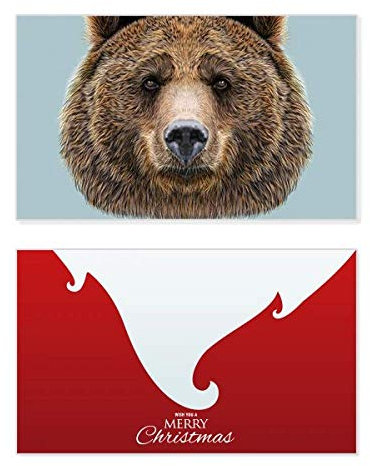 Riesige Weihnachtskarte mit braunem Bär