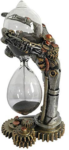 Nemesis Now Steampunk Sablier dans Une Main squelettique - Argenté, 16 cm