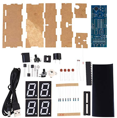TOYANDONA DIY Digital Clock Kit LED Electronic Soldering Clock Electronic Board for Learning Beginner Electronic Enthusiast(Blue)