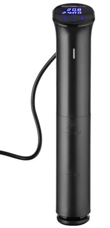 HENDI iVide Sous-Vide-Stick 2.0, Sous Vide Stab, 12L Wasser pro Minute, Temperatur 5°C-90°C, WiFi Steuerung, bis zu 30L Wasser aufheizen und zirkulieren, IPX7, 230V, 1200W, 63x97x(H)344mm, Edelstahl