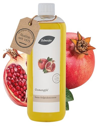 Saunabedarf Schneider Sauna Aufguss Konzentrat - Granatapfel, wohltuender Saunaaufguss & langanhaltendes Dufterlebnis mit naturreinen, ätherischen Öle, 250ml