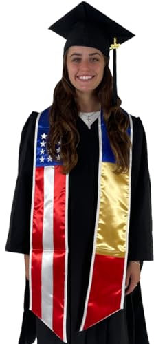 Cappe Diem Stola mit zwei Flaggen (USA + International), Rumänien & USA, Standard 72