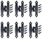 Dtoterul 10 Piezas Bisagras Decorativas Bisagras Antiguas para Muebles Artesanía Cajas Vintage Antiguo Hinges con Tornillo Bisagra Negra para Puertas de Armario Bisagras Pequeñas, 65 * 33mm