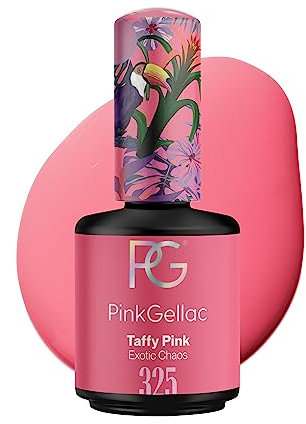 Pink Gellac UV Gel Nagellack - 325 Taffy Pink 15 ml - Lang Anhaltend Shellac Nagellack Rosa - Gel UV für 14 Tage Nägel in Salonqualität - Made in Holland