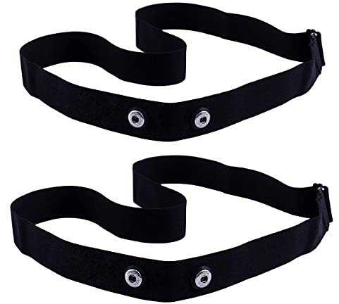 2Pack XUXIN Universal Replacement Heart Rate Monitor Soft Strap Adjustable Elastic Chest Mount Belt for Garmin, Wahoo