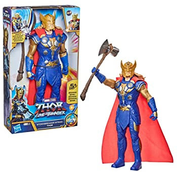 Marvel Studios’ Thor: Love and Thunder Stormbreaker Strike Thor Toy, 12-Inch-Scale Electronic Action Figure, Toys for Kids Ages 4 and Up