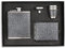 7OZ Bar Party Camping BBQ Edelstahl Geschenkflasche Set für Männer Tragbare Taschenflasche Grau