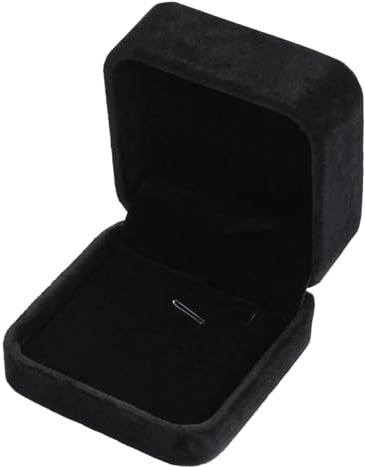 Velvet Necklace Pendant Gift Box Jewelry Box 2.8 x 2.8 x 1.6 inches (Black)