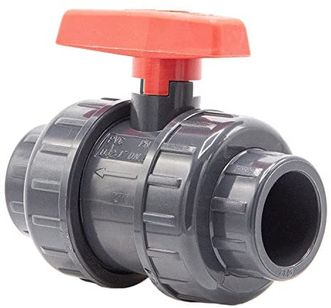 PVC-Kugelhahn I 32mm I 1 Zoll I Typ AK I für Klebemuffen und Fittinge I Absperrhahn 2-Wege I PVC-Rohrverbinder I Kugelschieber für Pool- und Teichbau I bm003