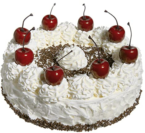 Deco Woerner Deko Dummy Schwarzwälder Kirschtorte Lebensmittel-Attrappen weiß 20 cm