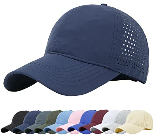 Baynetin Mesh Baseball Kappe, Atmungsaktive Schnell Trocknend Basecap, Masche Freizeit UV Baseballmütze Sport Cap Verstellbar (Dunkelblau)