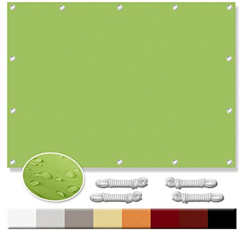 Vela Ombreggiante 4 x 7 m Anti-UV e Antipioggia Parasole Esterno Impermeabile con Fune per Esterno, Giardino e Terrazza, Piscina, Verde