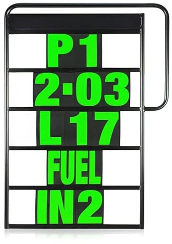 ProRacer Kit complet tableau pitboard de panneautage pour motos en aluminium 100 x 75 cm (vert néon)