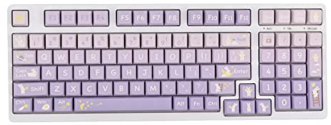EPOMAKER Moonlit Bunny 138 Keys PBT Keycaps Set, 5-side Dye Sublimation MDA Profile Keys for Mechanical Gaming Keyboard