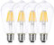 WEDNA Ampoules à Filament LED E27, 8W Dimmable ST64 Vintage Edison LED Lampe, Blanc chaud 2700K, 1100 lm, Verre transparent Rétro Lampe pour Maison, Bars, Restaurants et Cafés, Lot de 4