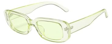 WDZAYXC Vintage rechteckige Sonnenbrille für Damen und Herren, modische Retro-Brille mit quadratischem Rahmen, Brille mit UV400-Schutz(grün)
