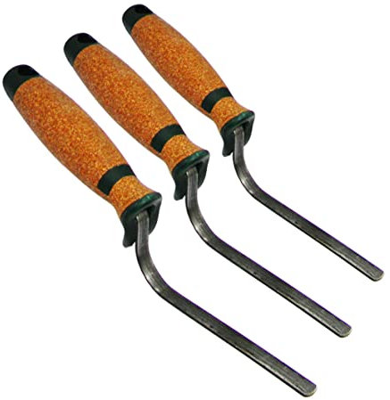 Hamburger Fugenkelle Set 6mm+10mm+12 mm, Fugeisen Fugenformer, Korkgriff, Zum Verfugen Ziegel und Klinkersteinen CT04
