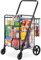 VEVOR Carrello Portabiancheria con 4 Ruote Cesto di Lavanderia Portabiancheria con Cesto Posteriore Portaoggetti Carico Max. 50kg, Carrello 6,21kg Portaspesa Portabiancheria con Ruote Cesto Posteriore