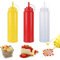 Bouteilles à presser en plastique 3 couleurs de 710 ml - Bouteilles à presser polyvalentes pour ketchup, huile, confiture, sauce barbecue, vinaigrettes, grillades, travaux manuels, distributeurs de