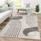 TT Home Wohnzimmer Teppich Kurzflor Geometrisches Design Abstrakte Optik, Farbe:Grau Creme, Größe:240x340 cm