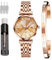 OLEVS Montres pour Femmes Japonais Quartz Rose Or Cristal Acier Inoxydable Mode Montre pour Femmes étanche Luxe, élégant Calendrier analogique Montre à Quartz
