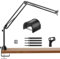 TONOR Brazo de Microfono Ajustable, Boom Arm con Extra-Grande Pop Filtro, Soporte Tipo Tijera, Soporte Microfono Mesa para Streaming, Equipo de Grabación, Modelo Renovado, Extensiones de Altura, T10L+
