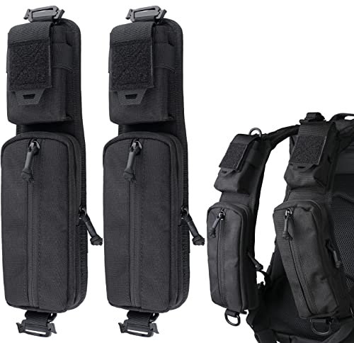 WYNEX Molle Zubehör Tasche mit Reißverschlusstasche, Rucksack Riemen Tasche Schultergurt Molle Befestigung Taktische Zubehör Tasche Schulter Starps Reißverschlusstasche zusätzliche Handy-Halter